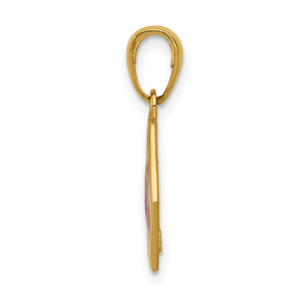 14K Yellow Gold Enameled Medical Disk Pendant