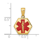 Load image into Gallery viewer, 14K Yellow Gold Enameled Medical Disk Pendant
