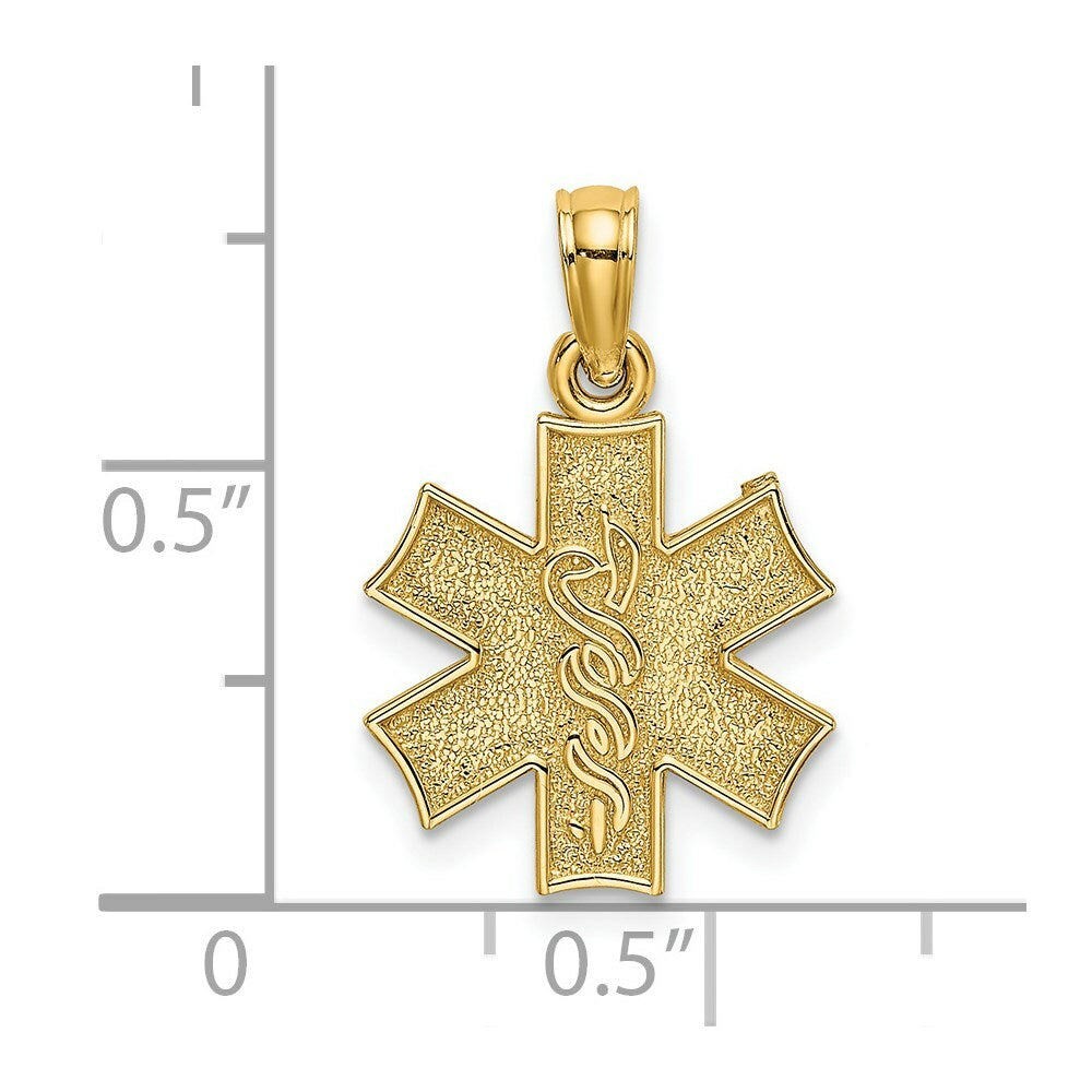 14K Yellow Gold Medical Jewelry Symbol Charm Pendant
