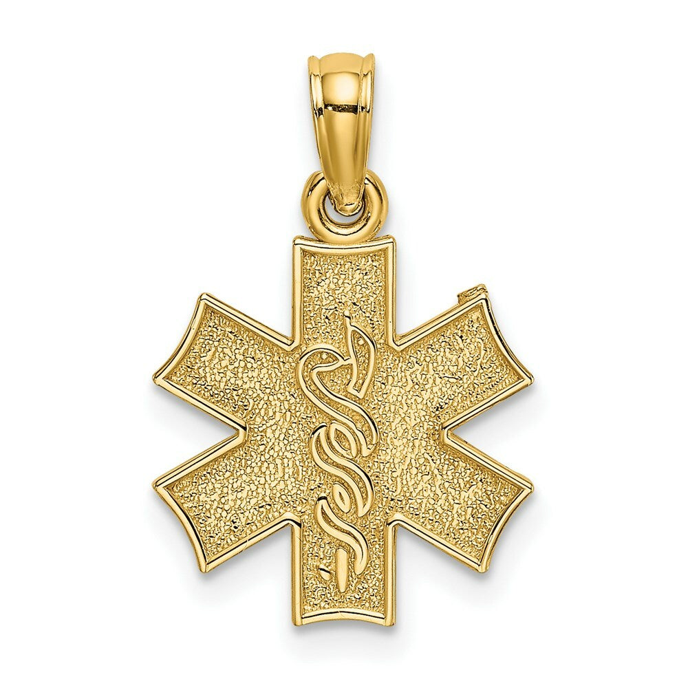 14K Yellow Gold Medical Jewelry Symbol Charm Pendant