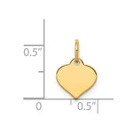 Load image into Gallery viewer, 14K Yellow Gold Heart Disc Charm Pendant  9mm Diameter
