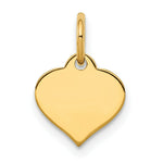Load image into Gallery viewer, 14K Yellow Gold Heart Disc Charm Pendant  9mm Diameter
