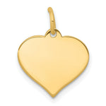Load image into Gallery viewer, 14K Yellow Gold Heart Disc Charm Pendant  14mm Diameter
