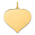 Load image into Gallery viewer, 14K Yellow Gold Heart Disc Charm Pendant  20mm Diameter
