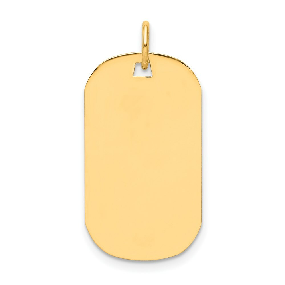 14K Yellow Gold Plain .013 Gauge Engraveable Dog Tag Disc Charm Pendant