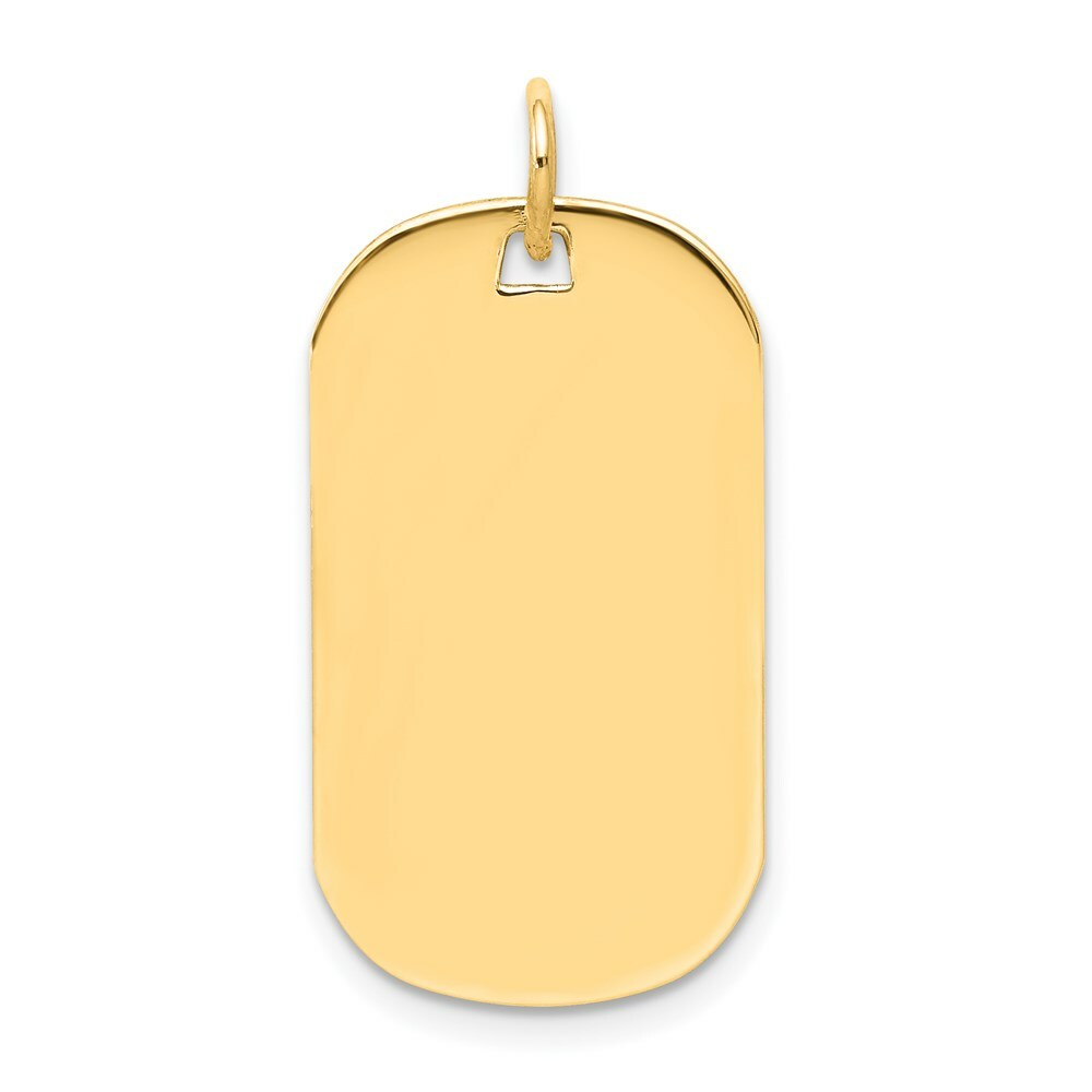 14K Yellow Gold Plain .009 Gauge Engraveable Dog Tag Disc Charm Pendant