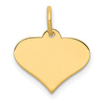 Load image into Gallery viewer, 14K Yellow Gold Plain .013 Gauge Engraveable Heart Disc Charm Pendant
