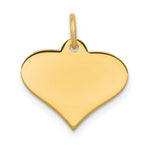 Load image into Gallery viewer, 14K Yellow Gold Plain .035 Gauge Engraveable Heart Disc Charm Pendant
