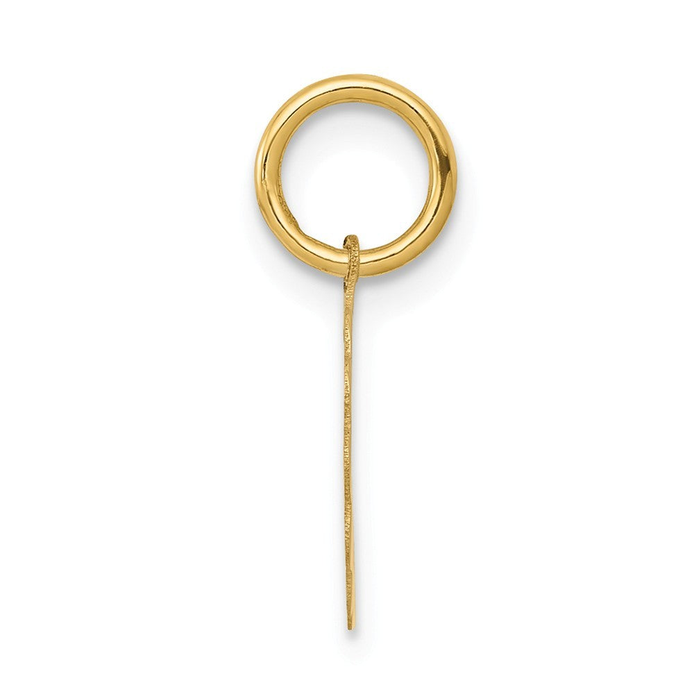 14K Yellow Gold Boy Head on .009 Gauge Engravable Scalloped Disc Charm 10mm width