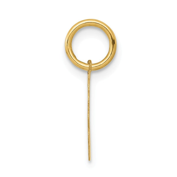 14K Yellow Gold Boy Head on .009 Gauge Engravable Scalloped Disc Charm 10mm width