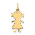 Load image into Gallery viewer, 14K Yellow Gold Girl Engravable Charm 9mm width
