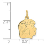 Load image into Gallery viewer, 14K Yellow Gold Girl Head Engravable Charm 13mm width
