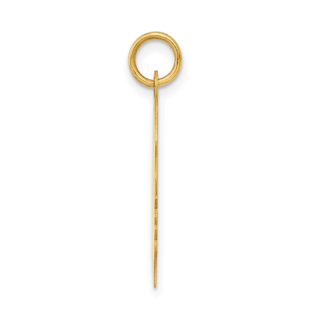 14K Yellow Gold Girl Head Engravable Charm 17mm width