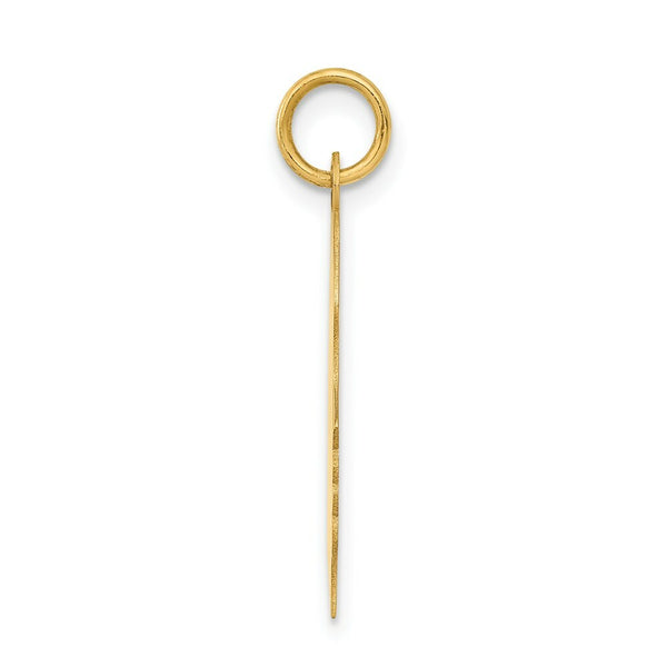 14K Yellow Gold Girl Head Engravable Charm 17mm width