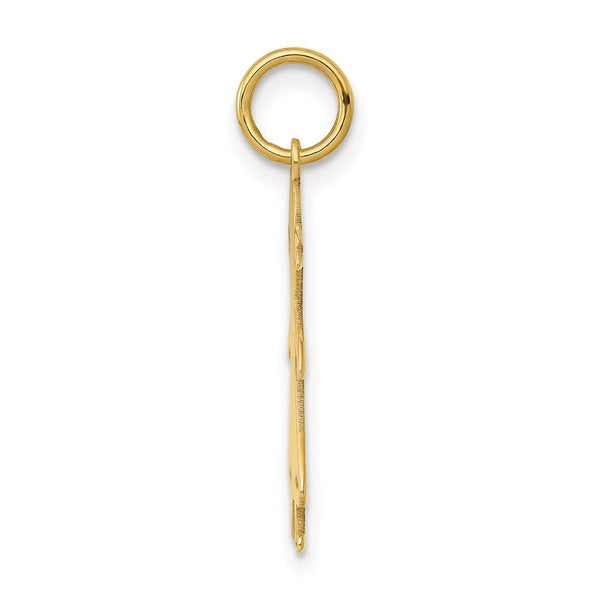 14K Yellow Gold Girl Engravable Charm 10mm width