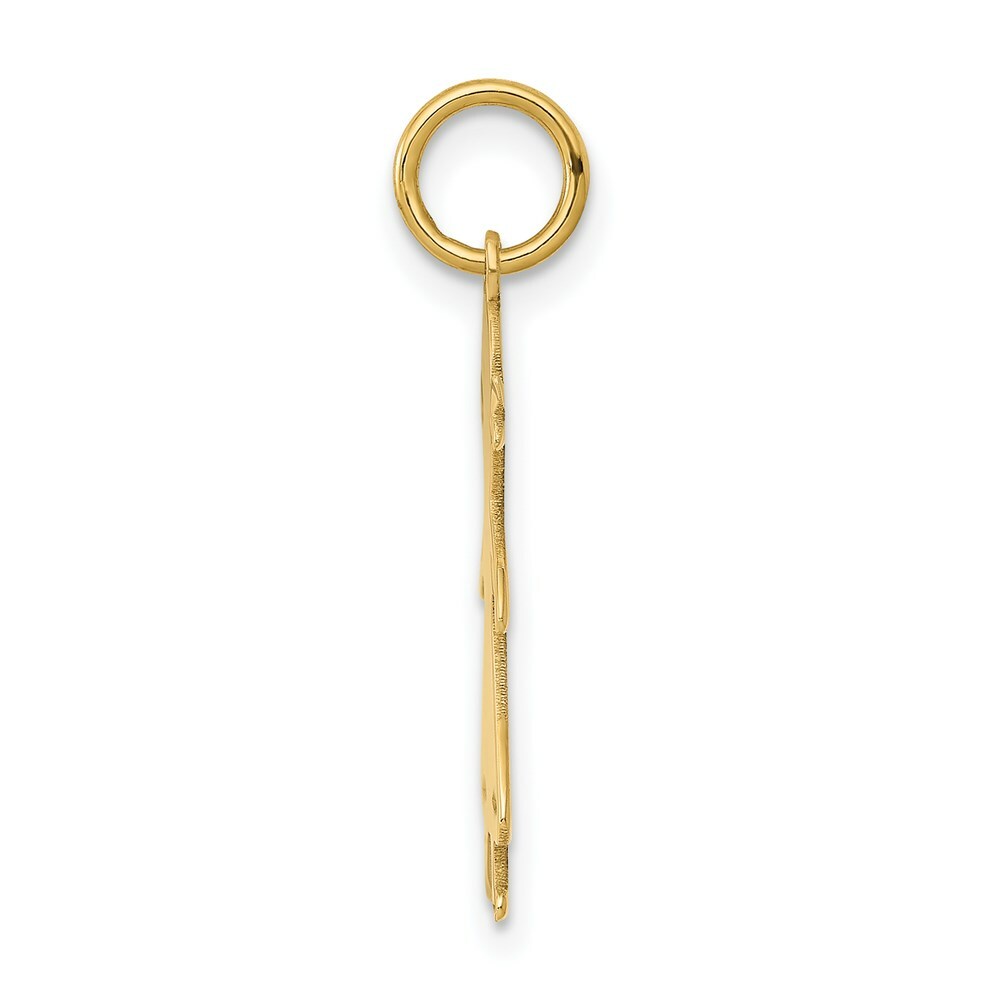 14K Yellow Gold Girl Engravable Charm 10mm width
