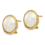 Load image into Gallery viewer, 14K Yellow Gold 14-15mm Cultured Mabe Pearl Earrings
