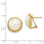 Load image into Gallery viewer, 14K Yellow Gold 14-15mm Cultured Mabe Pearl Earrings
