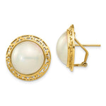 Load image into Gallery viewer, 14K Yellow Gold 14-15mm Cultured Mabe Pearl Earrings
