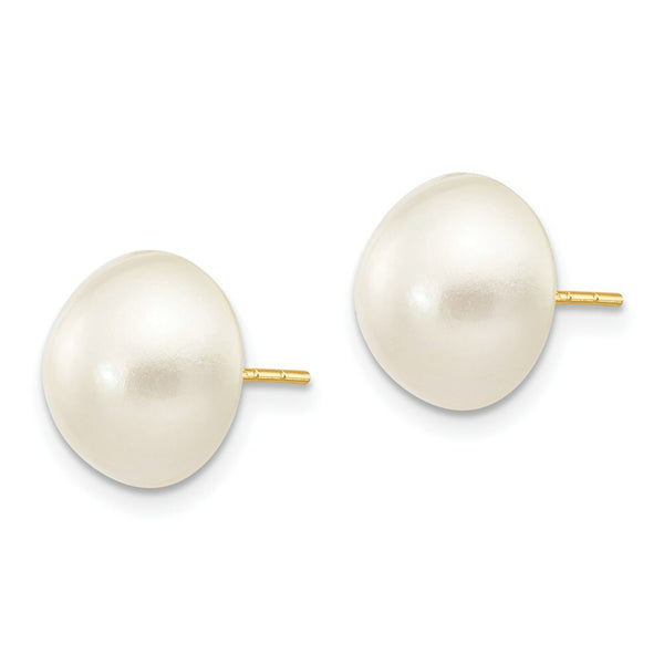 14K Yellow Gold 10-10.5mm Cultured Mabe Pearl Earrings
