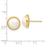 Load image into Gallery viewer, 14K Yellow Gold 9-10mm Cultured Mabe Pearl Earrings
