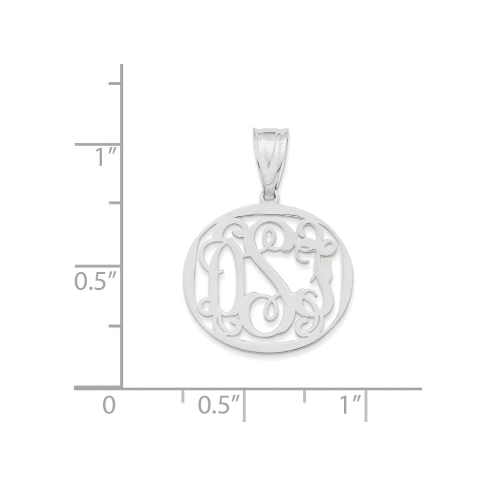 Sterling Silver Interlocking Script Letter Circle Monogram Custom Personalized Pendant 1/2" Size