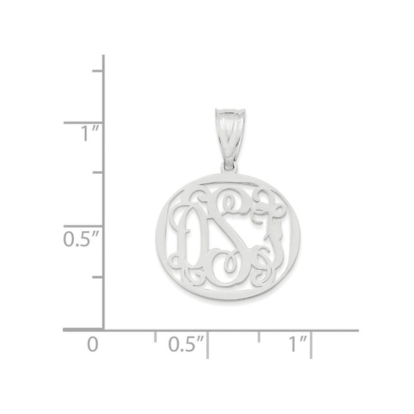 Sterling Silver Interlocking Script Letter Circle Monogram Custom Personalized Pendant 1/2