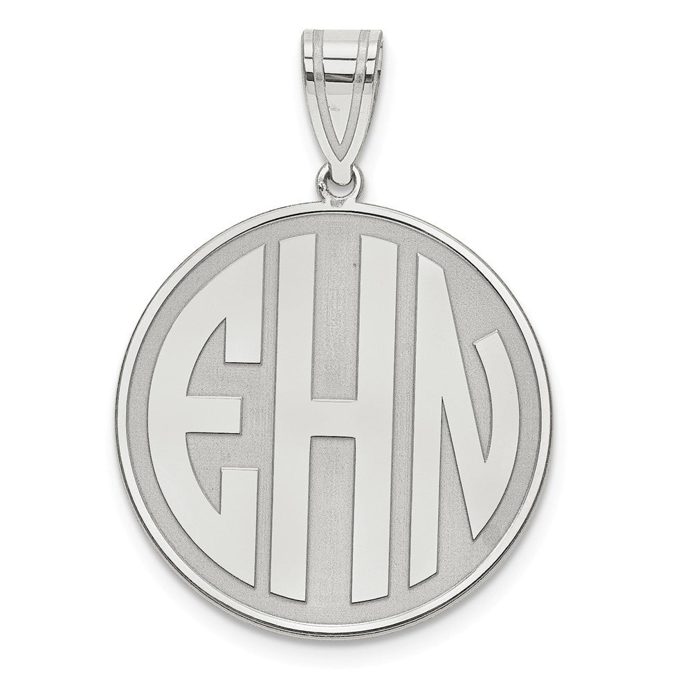 Sterling Silver Block Letter Circle Monogram Pendant-