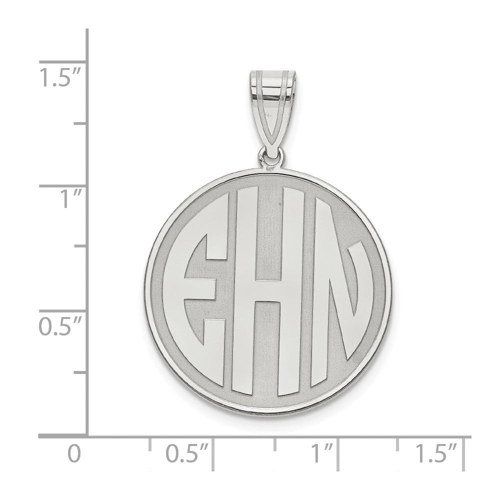 Sterling Silver Block Letter Circle Monogram Pendant-
