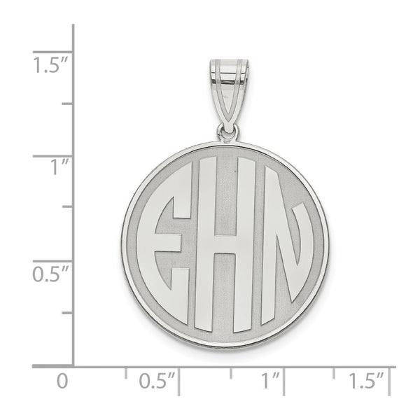 Sterling Silver Block Letter Circle Monogram Pendant-