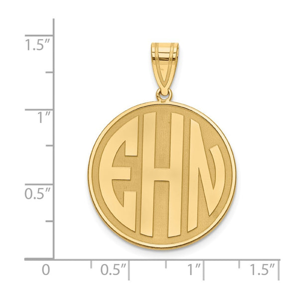 14k Block Letter Circle Monogram Pendant-