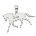 Load image into Gallery viewer, Sterling Silver Laser Polished Horse Name Pendant-
