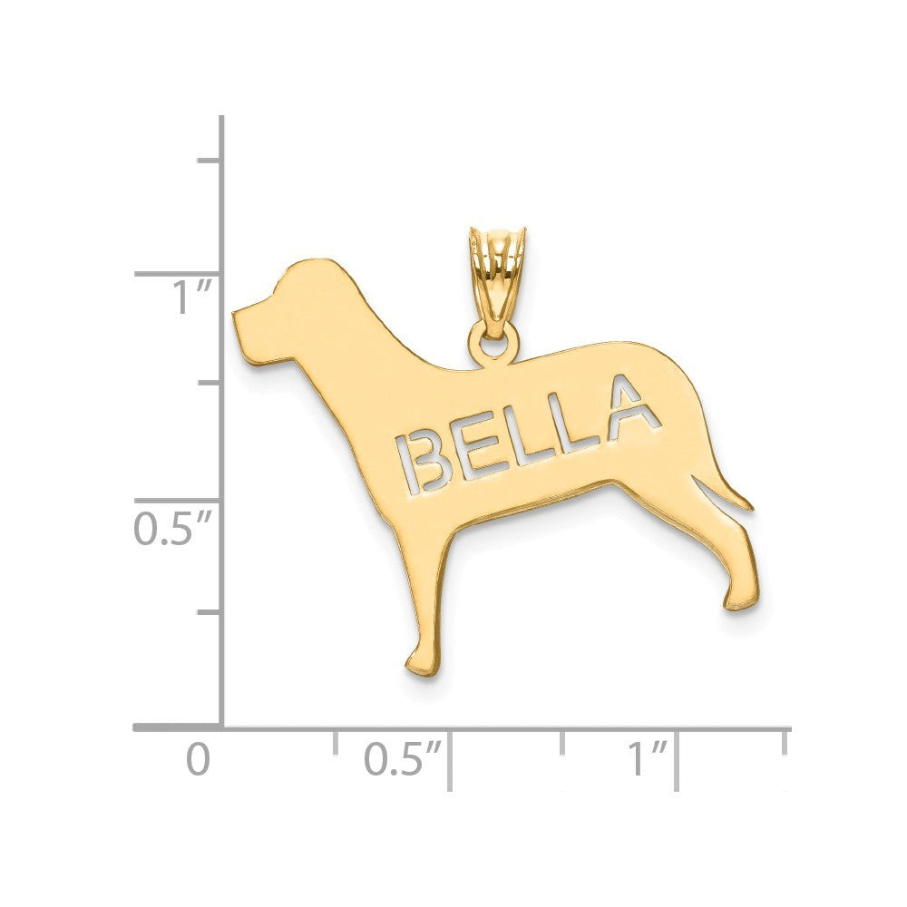 Gold Plated/SS Laser Polished Dog Name Pendant-