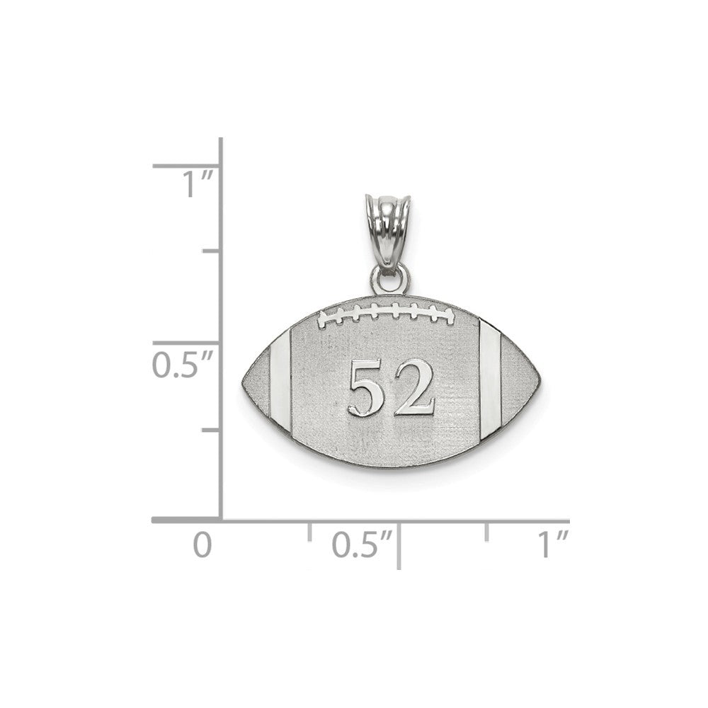Sterling Silver Laser Football Number And Name Pendant-