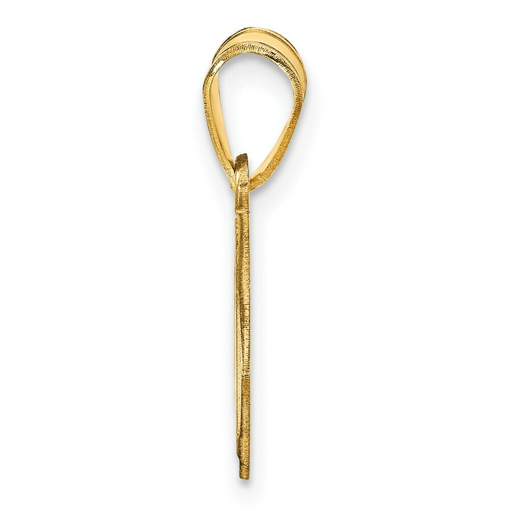 14K Yellow Gold Personalized Football Pendant