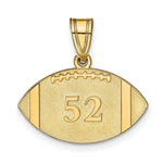 Load image into Gallery viewer, 14K Yellow Gold Personalized Football Pendant

