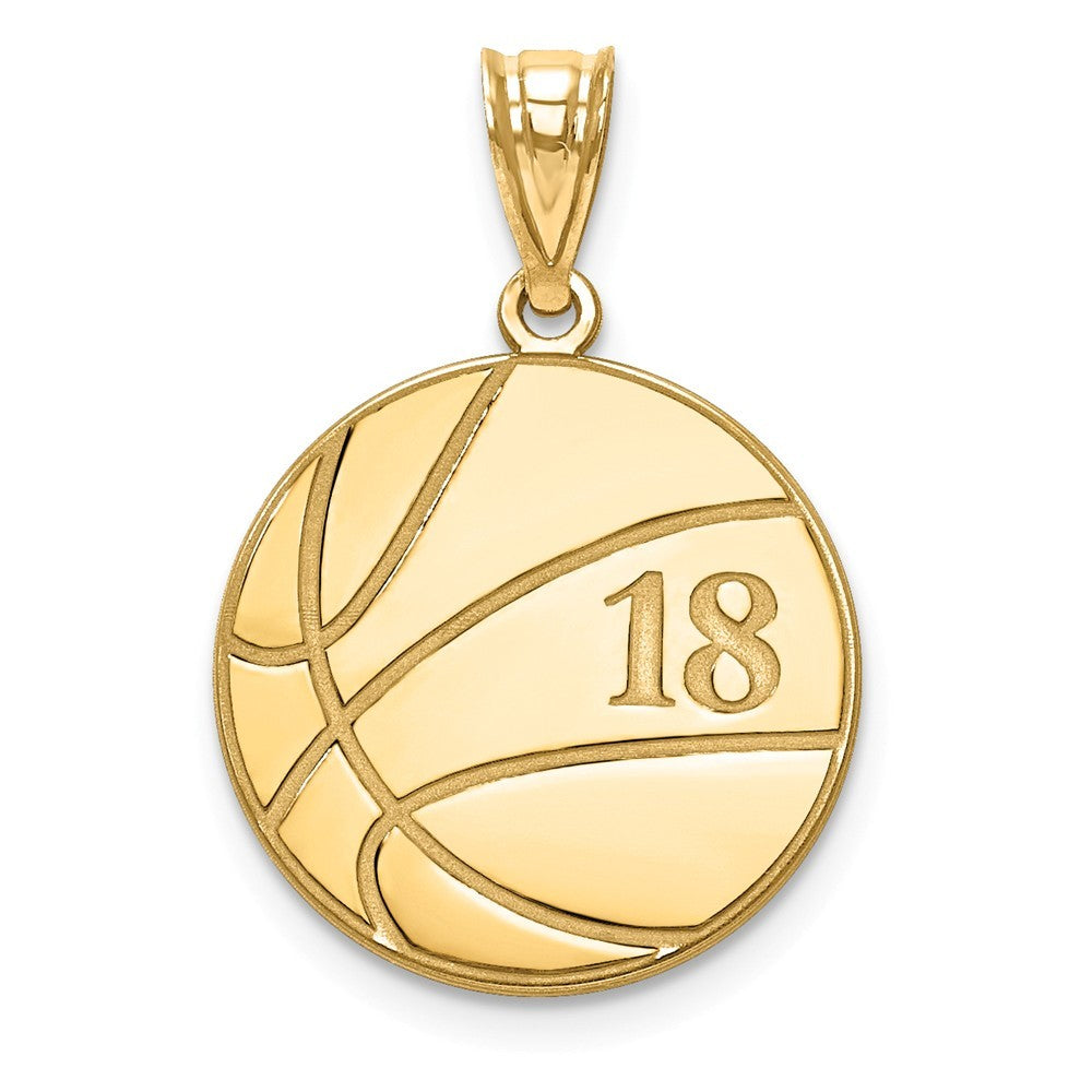 Gold Plated/SS Laser Basketball Number And Name Pendant-