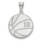 Load image into Gallery viewer, 14k White Gold Laser Basketball Number And Name Pendant-

