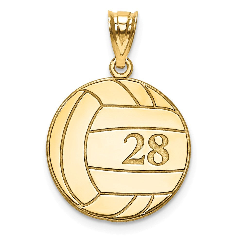 Gold Plated/SS Laser Volleyball Number And Name Pendant-