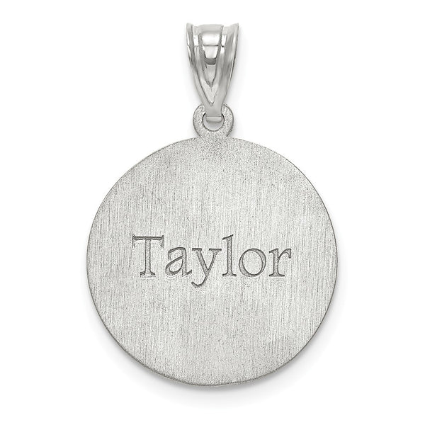 Sterling Silver Laser Volleyball Number And Name Pendant-