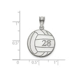 Load image into Gallery viewer, 14k White Gold Laser Volleyball Number And Name Pendant-
