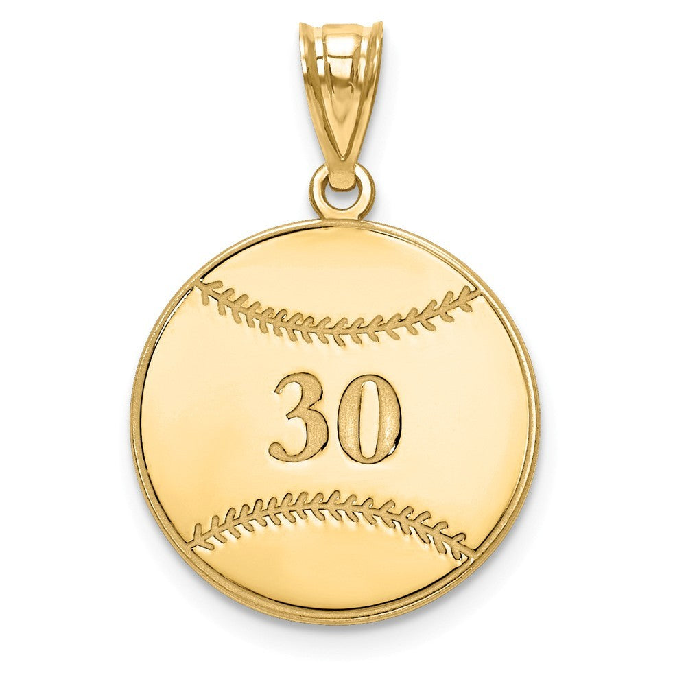 Gold Plated/SS Laser Baseball Number And Name Pendant-