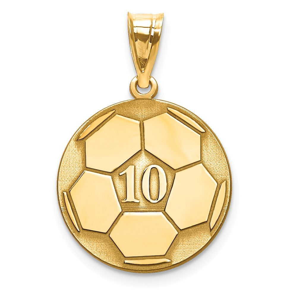 Gold Plated/SS Laser Soccer Number And Name Pendant-
