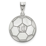 Load image into Gallery viewer, 14k White Gold Laser Soccer Number And Name Pendant-
