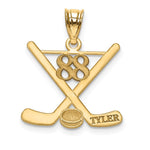 Load image into Gallery viewer, Gold-plated Sterling Silver Custom Personalized Name And Jersey Player Number Hockey Pendant
