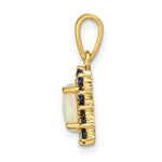 Load image into Gallery viewer, 14K Yellow Gold Genuine 1/2-Carat Opal and 0.95-Carat tw Sapphire Oval Pendant
