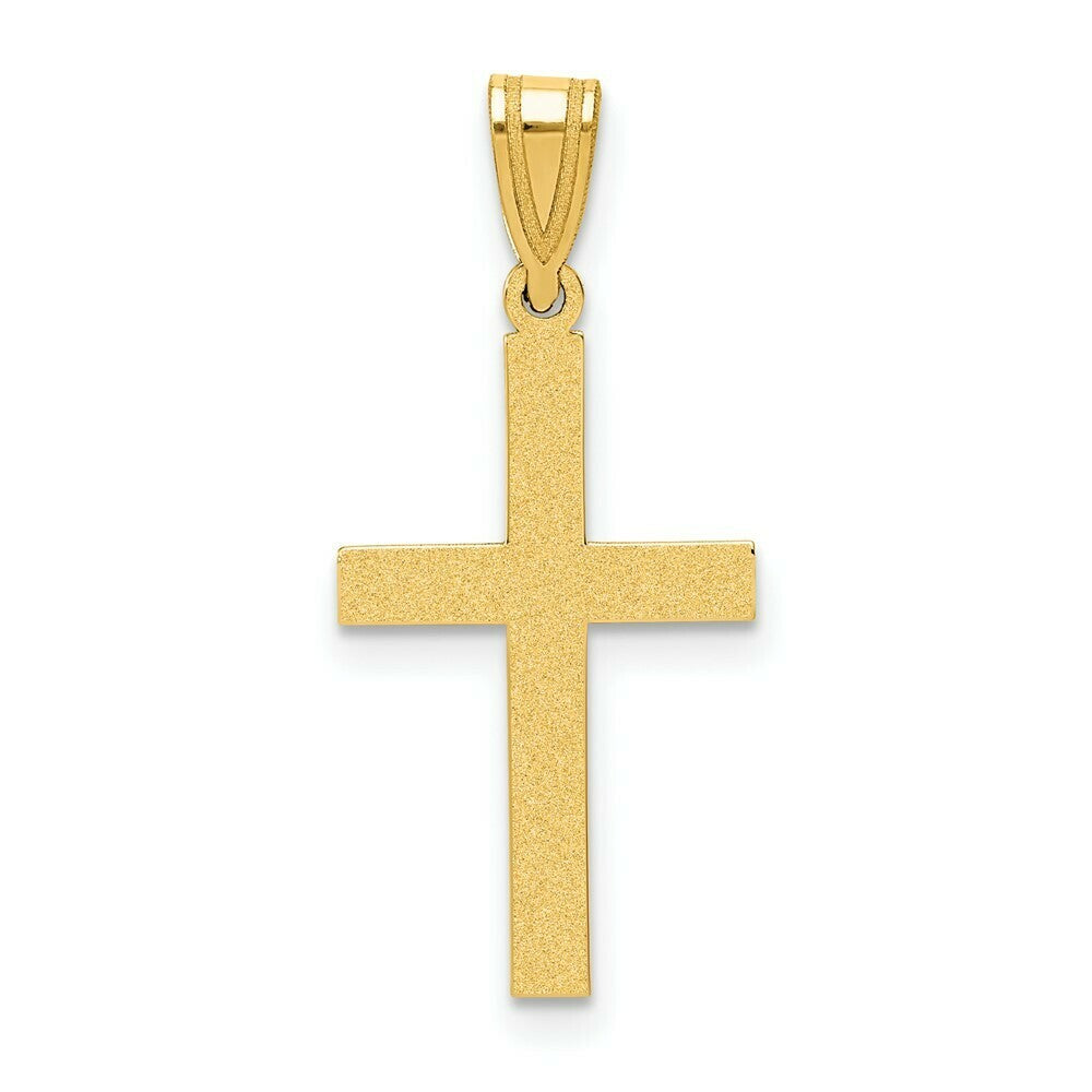 14K Yellow Gold Polished Cross Pendant 25mm length