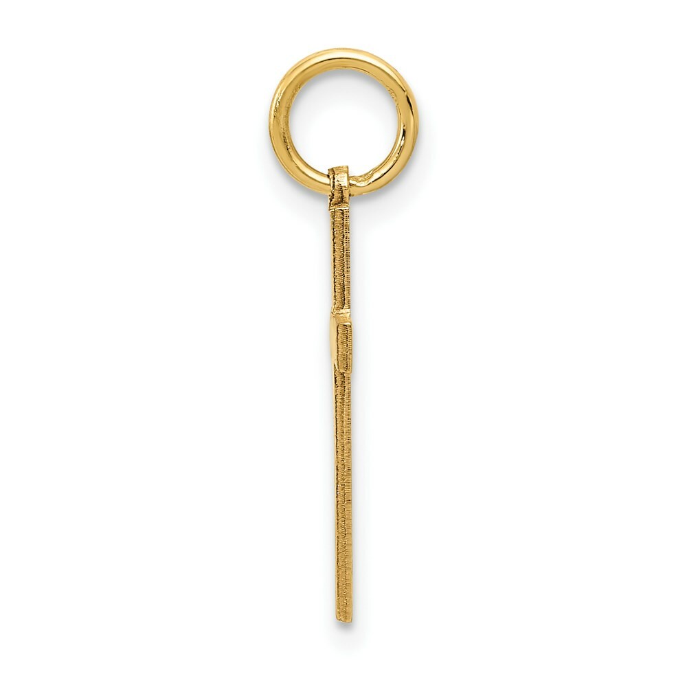 14K Yellow Gold Laser Designed Cross Charm 23mm length