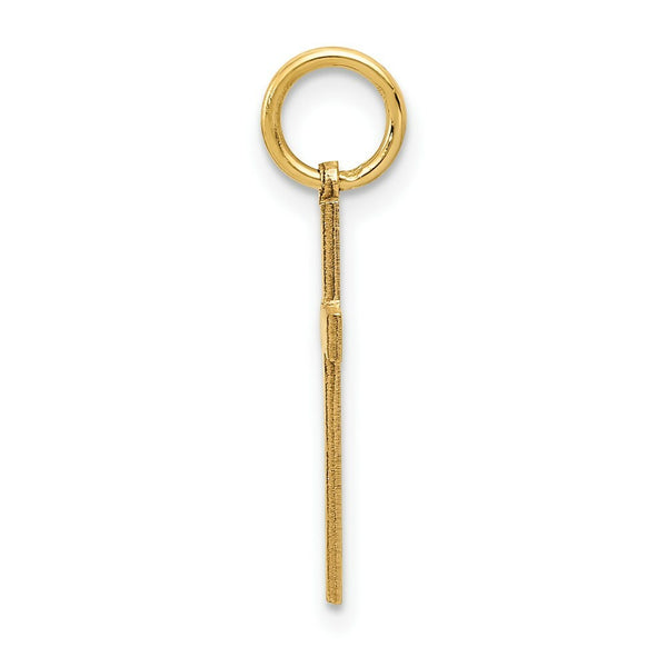 14K Yellow Gold Laser Designed Cross Charm 23mm length