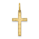 Load image into Gallery viewer, 14K Yellow Gold Laser Designed Cross Charm 23mm length
